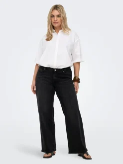 CARJULLES Niedrige Taille Weiter Beinschnitt Jeans