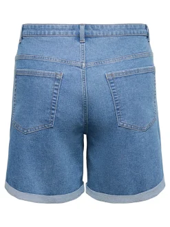 CARLAURA Hohe Taille Straight-Fit denim shorts