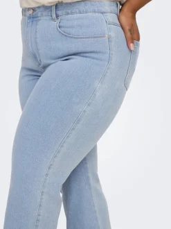 CARSNOW Hohe Taille Gerade geschnitten Jeans
