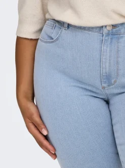 CARSNOW Hohe Taille Gerade geschnitten Jeans