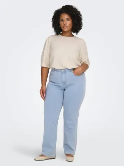 CARSNOW Hohe Taille Gerade geschnitten Jeans