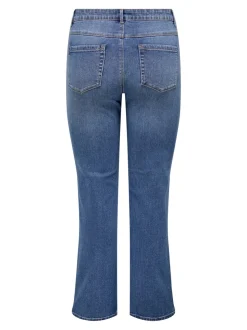 CARSNOW Hohe Taille Gerade geschnitten Jeans
