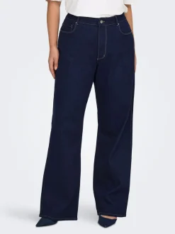 CARSNOW Hohe Taille Weiter Beinschnitt Jeans