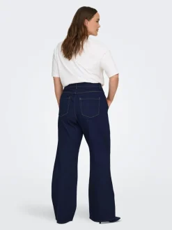CARSNOW Hohe Taille Weiter Beinschnitt Jeans