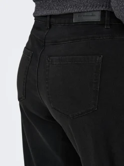 CARSNOW Hohe Taille Weiter Beinschnitt Jeans