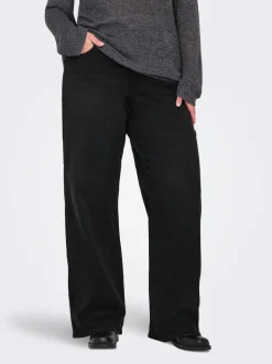 CARSNOW Hohe Taille Weiter Beinschnitt Jeans