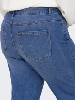 CARSNOW Hohe Taille Weiter Beinschnitt Jeans