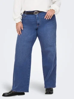 CARSNOW Hohe Taille Weiter Beinschnitt Jeans