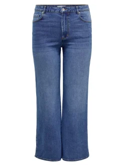 CARSNOW Hohe Taille Weiter Beinschnitt Jeans