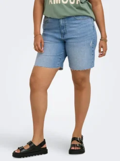 CARTOKYO Hohe Taille Normal geschnitten Jeans-Shorts