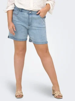 CARVEGA Hohe Taille Locker geschnitten Jeans-Shorts