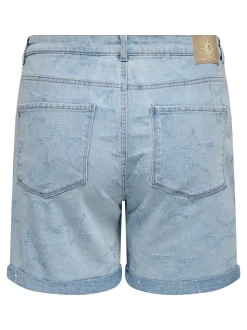 CARVEGA Hohe Taille Locker geschnitten Jeans-Shorts