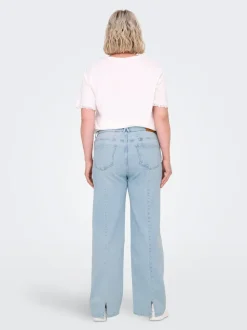 CARWILLY Hohe Taille Weiter Beinschnitt Jeans