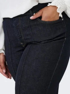 CARWILLY Hohe Taille Weiter Beinschnitt Verkürzt Jeans