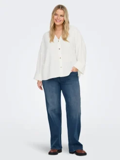 CARWILLY Hohe Taille Weiter Beinschnitt Jeans