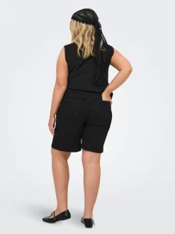 CARWILLY Hohe Taille Weiter Beinschnitt Jeans-Shorts