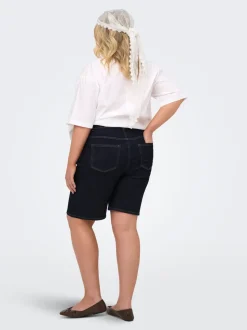 CARWILLY Hohe Taille Weiter Beinschnitt Jeans-Shorts
