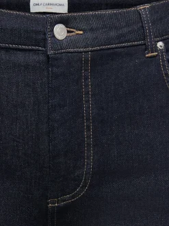 CARWILLY Hohe Taille Weiter Beinschnitt Jeans-Shorts