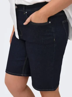 CARWILLY Hohe Taille Weiter Beinschnitt Jeans-Shorts