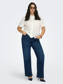 CARWILLY Hohe Taille Weiter Beinschnitt Jeans
