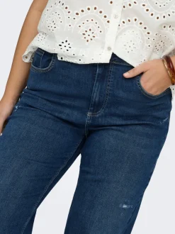 CARWILLY Hohe Taille Weiter Beinschnitt Jeans