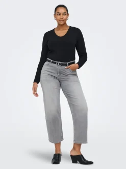 CARWILLY Hohe Taille Weiter Beinschnitt Jeans