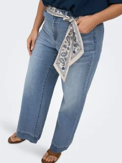 CARWILLY Hohe Taille Weiter Beinschnitt Jeans