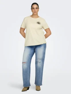 CARWILLY Hohe Taille Weiter Beinschnitt Jeans