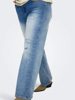 CARWILLY Hohe Taille Weiter Beinschnitt Jeans