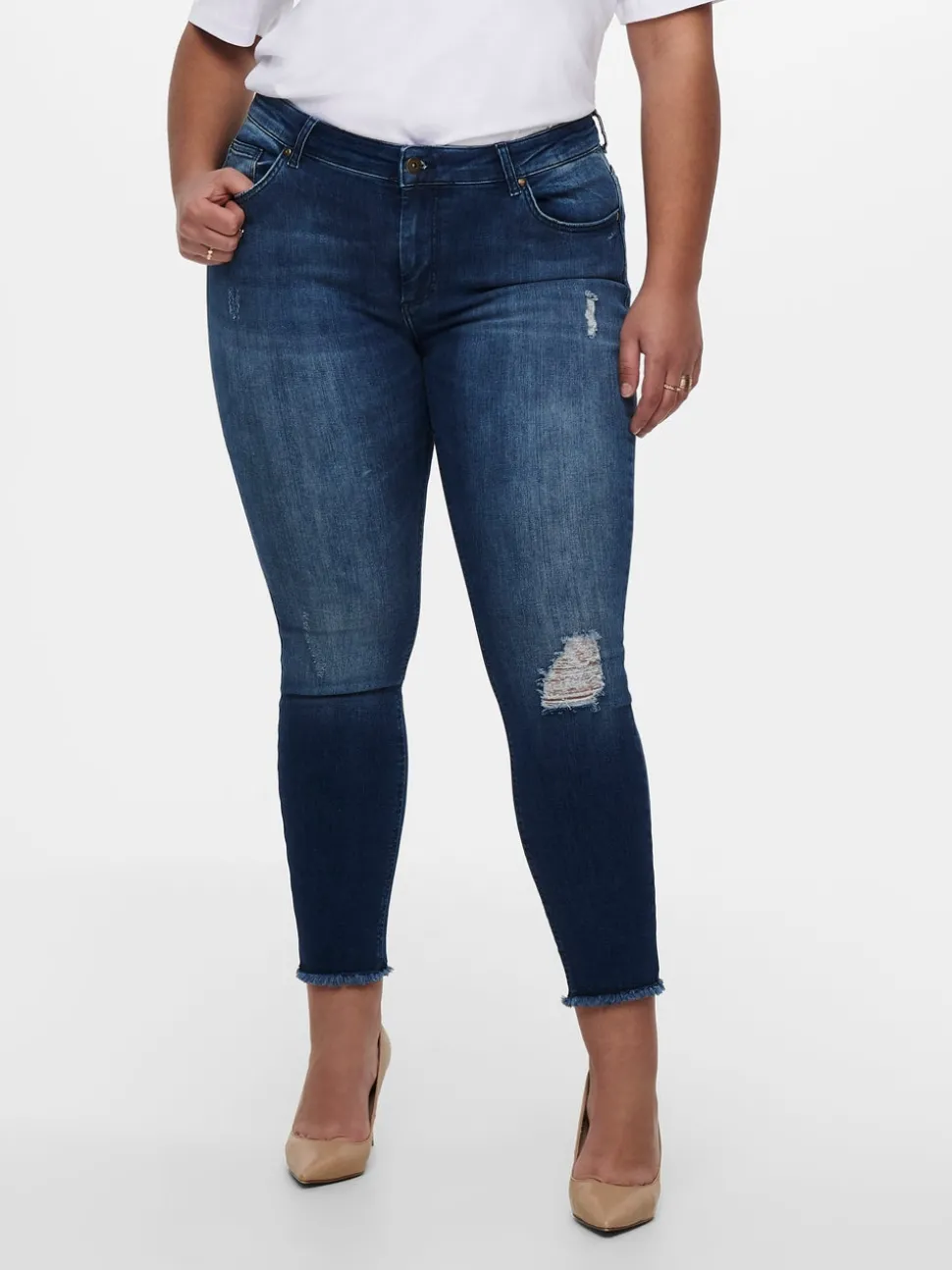 CARWILLY Mittlere Taille Skinny Fit Knöchellang Jeans