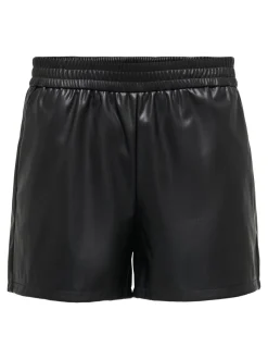 JDYALAIA Mittlere Taille Normal geschnitten Kunstledershorts