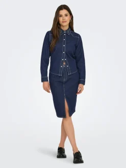 JDYBELLA Denim Jeansrock Midirock