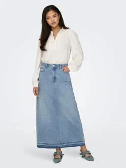 JDYBELLA Denim Jeansrock Langer Rock