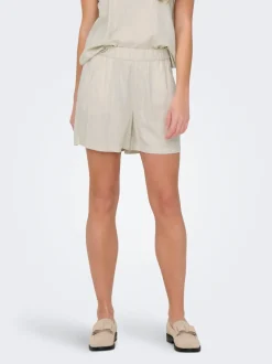 JDYCAYA Hohe Taille Normal geschnitten Leinen Shorts