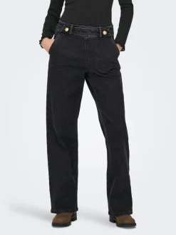 JDYGEGGO Hohe Taille Weiter Beinschnitt Jeans