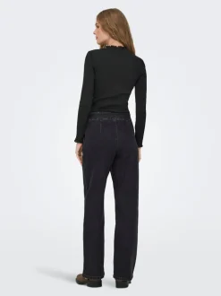 JDYGEGGO Hohe Taille Weiter Beinschnitt Jeans