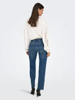 JDYLULLU Hohe Taille Gerade geschnitten Knöchellang Jeans