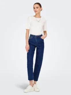 JDYLULLU Hohe Taille Gerade geschnitten Knöchellang Jeans