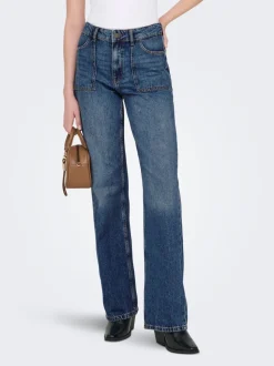 JDYMAYA Hohe Taille Weiter Beinschnitt Jeans