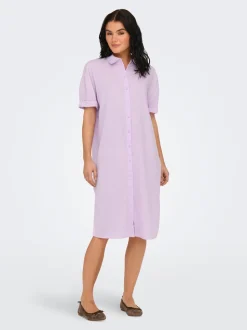 JDYMILA Leinen Midikleid
