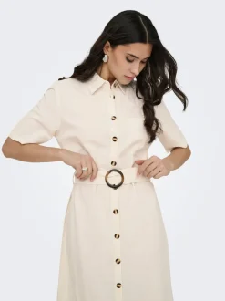 JDYMILAN Leinen Midikleid