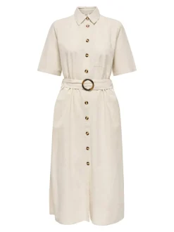 JDYMILAN Leinen Midikleid