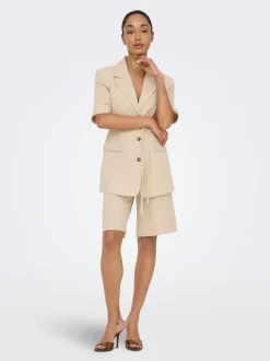 JDYNAOMI Mittlere Taille Locker geschnitten Leinen Bermuda Shorts