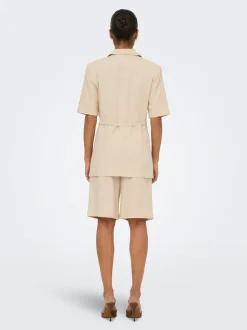 JDYNAOMI Mittlere Taille Locker geschnitten Leinen Bermuda Shorts