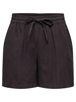 JDYSAY Hohe Taille Normal geschnitten Leinen Shorts