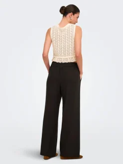 JDYSAY Locker geschnitten Leinen Hose mit weitem Beinschnitt