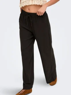 JDYSAY Locker geschnitten Leinen Hose mit weitem Beinschnitt