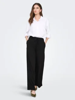 JDYSAY Locker geschnitten Leinen Hose mit weitem Beinschnitt