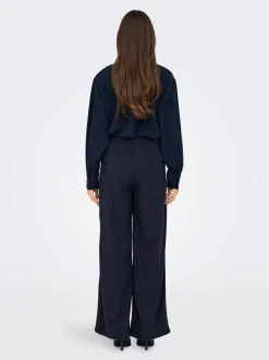 JDYSAY Locker geschnitten Leinen Hose mit weitem Beinschnitt