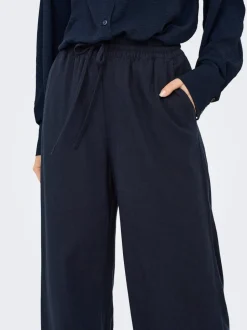 JDYSAY Locker geschnitten Leinen Hose mit weitem Beinschnitt
